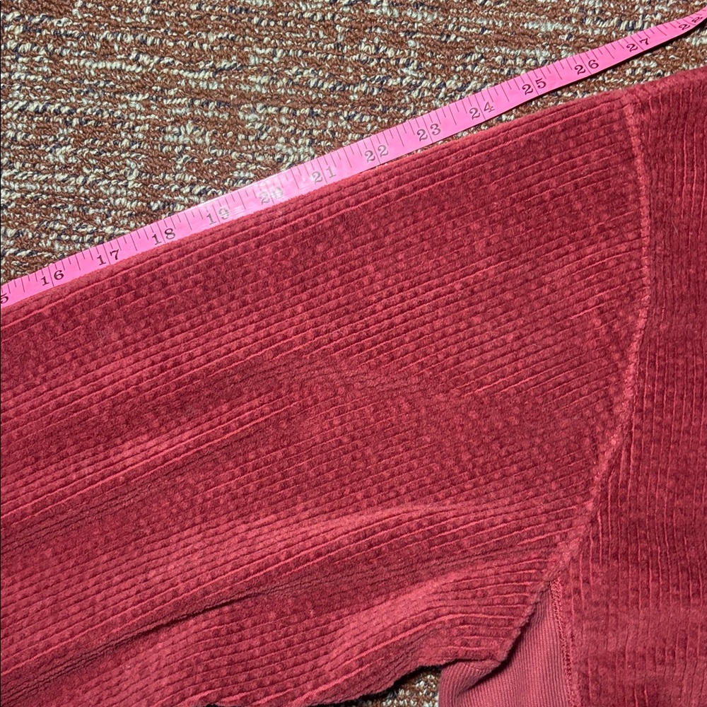 Vintage Champion crewneck sweatshirt red burgundy corduroy velvet men’s Large - Picture 7 of 12
